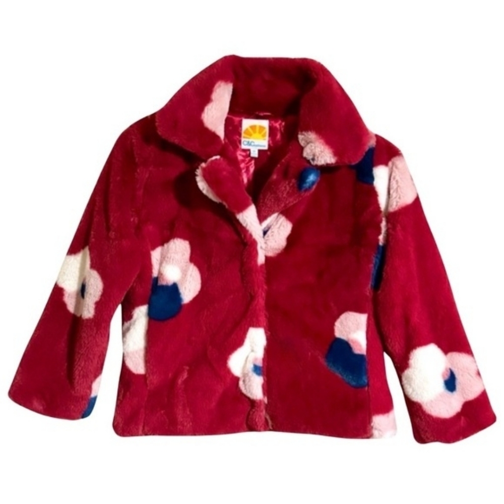 C&C CALIFORNIA Cherry Blossom Maureen Fur Coat